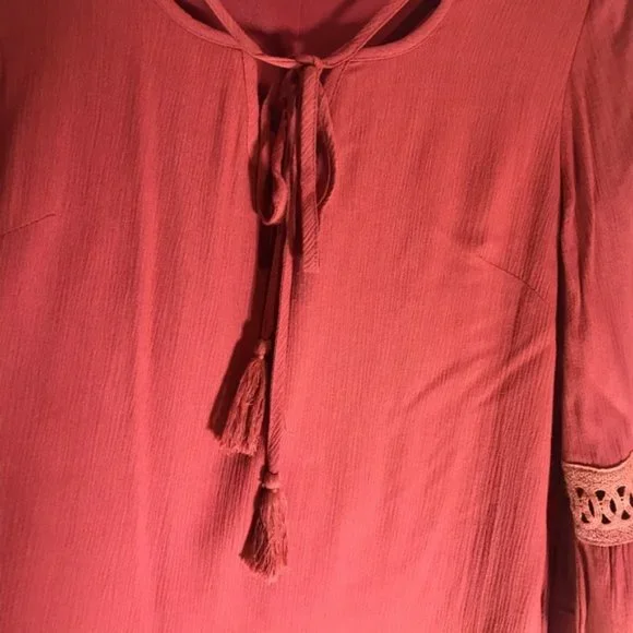 Boho Orange Shift Dress - Picture 3 of 8